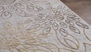 Couristan Calinda Summer Bliss Area Rug in Gold-Silver-Ivory