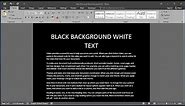 How to make word black background white text