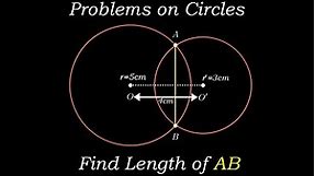 Find the length of common chord if two circles of radii 5cm & 3cm intersect with 4cm separation.