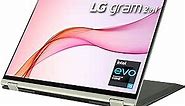 LG Gram 16T90P 16" WQXGA (2560 x 1600) 2-in-1 Lightweight Touch Display Laptop, Intel Evo 11th Gen Core i7 , 16GB RAM, 512GB SSD, 21 Hour Battery, Alexa Built-in, 2X USB-C, HDMI, USB- Green