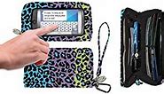 Charm 14 Large Touchscreen Wristlet/Wallet Cell Phone Carrying Case - Retail Packaging - Leopard Multi