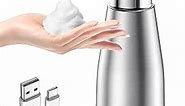 Foaming Soap Dispenser - Stainless Steel Automatic Soap Dispenser - 14 Oz/400ml Automatic Soap Dispenser Touchless - Suitable for Kitchen and Bathroom Sensor Soap Dispenser