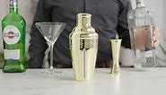 Viski Gold Measured Heavyweight Cocktail Shaker, Stainless Steel Drink Mixer, with Bar Strainer, Professional Shaker for Martini and Margarita, Gold Plated, 14 oz