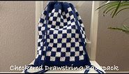 Checkered Drawstring Backpack Crochet Tutorial 체커드 베낭 뜨기/코바늘