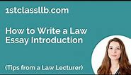 How to Write a Law Essay Introduction