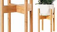 ZPirates Plant Stand Indoor - Bamboo Wood, Full Adjustable, Holder for 8, 10 and 12 Inches Planter Pots and Flower Vases