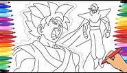 DRAGON BALL Z COLORING PAGES - HOW TO DRAW GOKU SUPER SAYAN AND PICCOLO