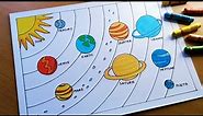 solar system drawing | how to draw solar system | solar system planets drawing ,solar system project