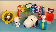 1998 SNOOPY and THE PEANUTS GANG SET OF 6 WENDY'S COLLECTION MEAL TOY'S VIDEO REVIEW