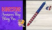 Rhinestone American Flag Pen