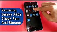How to check Ram and Storage Samsung Galaxy A20s