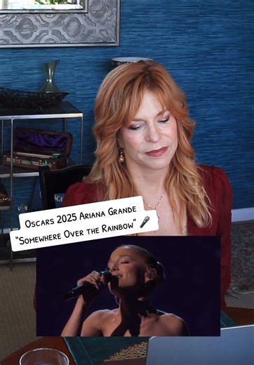 Right from the beginning, she takes a breath between “oh” and “ver,” which caught my ear. I doubt it was intentional—it likely came from nerves. Singing live at the Oscars, in front of your industry peers? That’s an incredibly high-pressure situation. Breath is everything for a singer. When your body tenses up, it’s easy to fall into shallow breathing. I noticed Ariana took a lot of little sips of air throughout—possibly a pop stylistic choice, but also possibly her body responding to nerves. On
