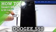 How to Insert SIM & SD in DOOGEE S50 – Find Nano SIM & Memory Card Slot