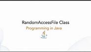 RandomAccessFile Class in java