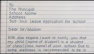 Sick leave application for school student.