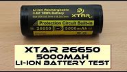 Xtar 26650 5000mAh Li-ion 3.7V Battery - Capacity test
