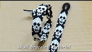 Skull Friendship Bracelet Pattern - Halloween Bracelet Ideas