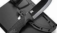 W-SCANDI Full Tang Survival Knife with Sheath - Stylish Tactical Fixed Blade Knife - Made of D2 Steel - Bushcraft and Camping Knife Survival - Perfect EDC Hunting Knife with TPE Handle