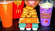 McDonald's Grimace Birthday Chicken Nuggets Fries Purple Milkshake Mukban Eating Sounds Jerry ASMR