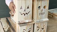 Turn​​ Old Pallets Into Halloween Wood Lantern Candle Holder Light and Decoration