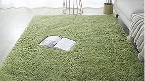 Shag Area Rug 4x6 Feet Soft Indoor Rectangular Rugs Carpet Modern Luxury Plush Rugs for Living Room Home Decor Grass Green
