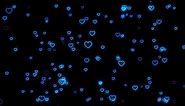 Flying Heart💙Blue Heart Background | Neon Light Love Heart Background Video Loop [3 Hours]