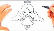 How to draw a Angel for Kids | Angel Easy Draw Tutorial