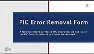 PIC Error Correction Training: PIC Error Removal Form Video Short