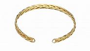 14k Yellow Italian Gold Woven Cuff Bracelet