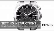 Citizen Watch Setting Instructions — Simple Analog Time Setting (Chronograph Style)