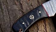 Fixed Blade Damascus Steel Custom Handmade Skinning Hunting Knife #damascussteel #skinner