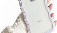 Ownest Compatible with Clear iPhone 7/8/SE Case Cute Simple Curly Wave Bumper Case Aesthetic Phone Case for Girls Women Soft TPU Protective Phone Cover-Purple