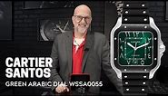 Cartier Santos Green Arabic Dial Watch WSSA0055 Review | SwissWatchExpo