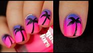 Neon Sunset Gradient Palm Tree Summer Nail Art DIY || KELLI MARISSA
