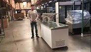 Gelato Freezer Display Case Dipping Cabinet Pan Ice cream showcase Curved Clear Glass 72"