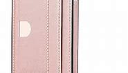 GloryShop Crossbody Wallet Case for iPhone 7 Plus/iPhone 8 Plus with Hand Strap and Removable Shoulder Strap, PU Leather Kickstand Credit Card Holder Phone Cases Cover with Lanyard Strap - Rosegold