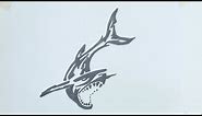 How to draw shark tribal tattoo