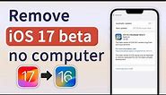 How to Remove iOS 17 Beta without Computer - Without Data Loss