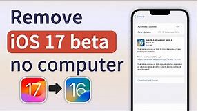 How to Remove iOS 17 Beta without Computer - Without Data Loss
