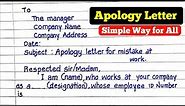Apology Letter for mistake at work | Apology Letter to company | How to write apology letter to Boss