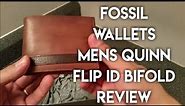 Best Fossil Wallet for Men Quinn Flip ID Bi-fold Brown Leather Color- Quick Review | How To