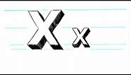 How to Draw 3D Letters X - Uppercase X and Lowercase x in 90 Seconds