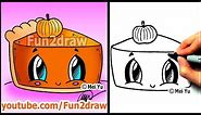 How to Draw Thanksgiving Things - Cute Pumpkin Pie - Fun2draw Food: Online Classroom for Art Lessons