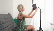 Lusweimi Adjustable iPad Tripod Stand, 72" Floor Stand with 360 Rotating Gooseneck, Compatible with iPad Pro 12.9, iPhone and 4.7-12.9" Tablets
