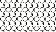 1.5-inch, Set of 40, Black - Metal Curtain Rings with Clips and Eyelets – (Drapery Clip Rings)