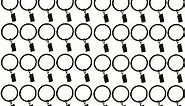 TEJATAN 1.5-inch, Set of 40, Black - Metal Curtain Rings with Clips and Eyelets – (Drapery Clip Rings)
