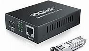Gigabit Multi-Mode LC Fiber to Ethernet Media Converter with A SFP SX Module, 1.25G Fiber to Copper RJ45 Media Converter, 1000Base-SX to 10/100/1000Base-TX, MMF, Transmission up to 550 meters/1804 ft