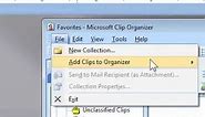 How to manually add clips to the clip organizer from a presentation