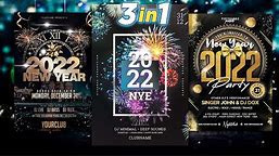 Happy New Year 2023 Flyer PSD | 2023 New Year Party Flyer