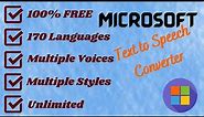 Text-to-Speech Tool by Microsoft | Free and Easy to Use
